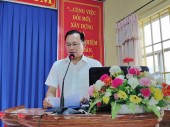 Phó chủ tịch UBND huyện Nguyên Văn Lưu phát biểu tại lễ khai giảng