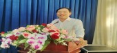 Phó Bí thư huyện ủy – Chủ tịch UBND huyện Vũ Văn Mười phát biểu tại buổi Lễ