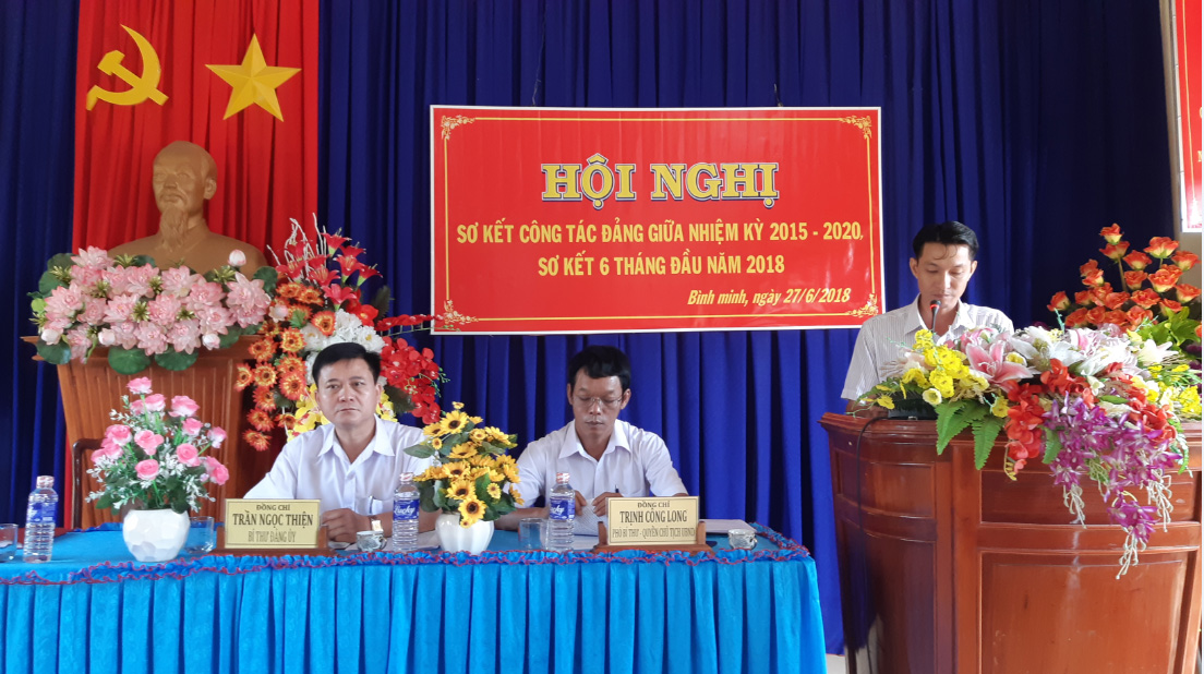 Đảng bộ xã Bình Minh sơ kết giữa nhiệm kỳ 2015 - 2020.