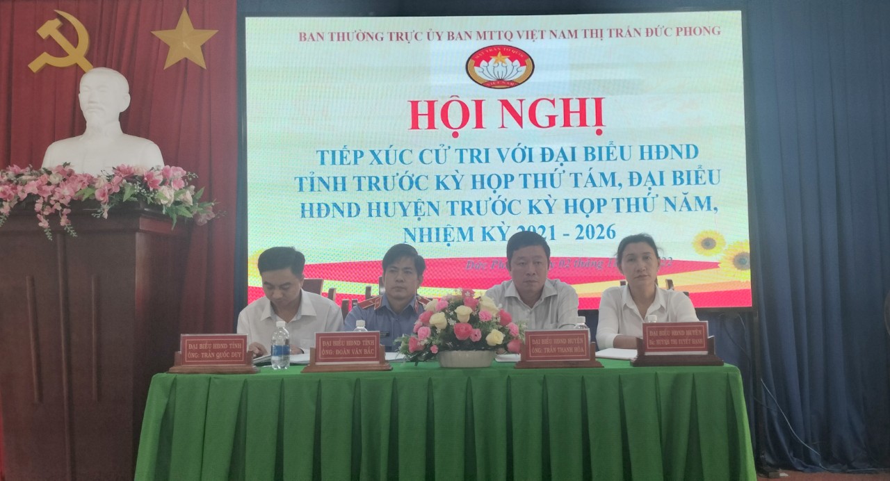 Đoàn Đại Biểu HĐND tỉnh – huyện TXCT TT Đức Phong.