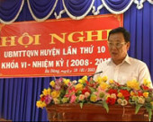 Hội nghị lần thứ 10 UBMTTQVN huyện Bù Đăng khóa vi, nhiệm kỳ 2008 – 2013.