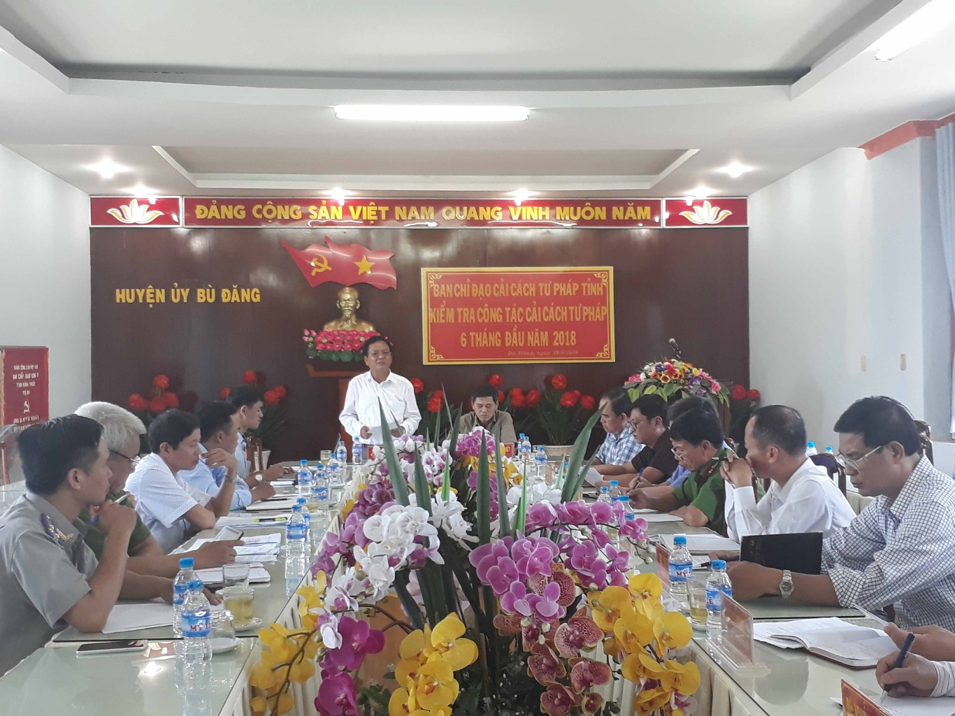 Ông Lê Văn Nuy   UV BTVTU  Trưởng ban Nội chính Tỉnh uỷ phát biểu tại buổi kiểm tra công tác CCTP tại huyện Bù Đăng