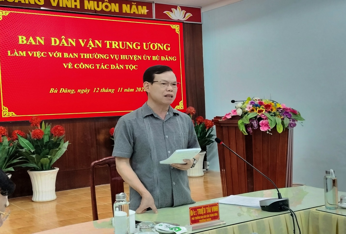 Ban Dân vận Trung ương khảo sát việc thực hiện công tác dân tộc tại huyện Bù Đăng.